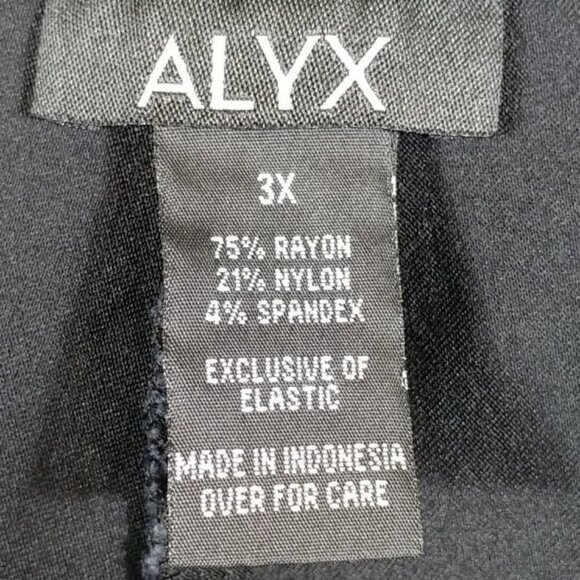 ALYX Women's Black Pull On Stretch Designer Legging High Rise Pants Plus Size 3X - Picture 3 of 6